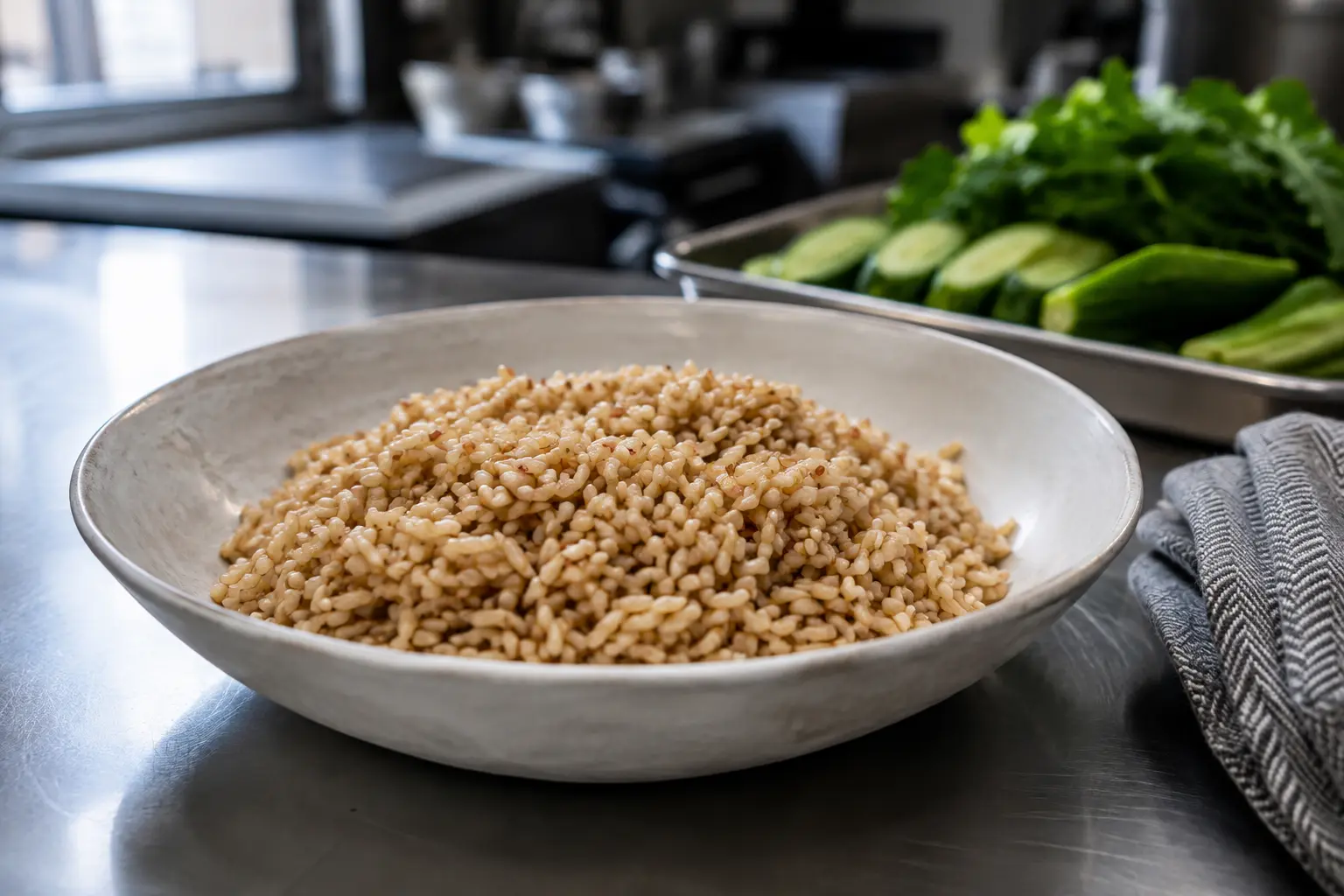 Cooked Thai Brown Rice for restaurants, catering and food-service buyers